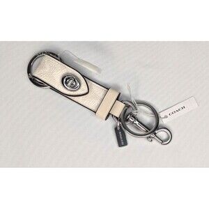 Coach Trigger Snap Bag Charm - White/Silver/Chalk, NWT